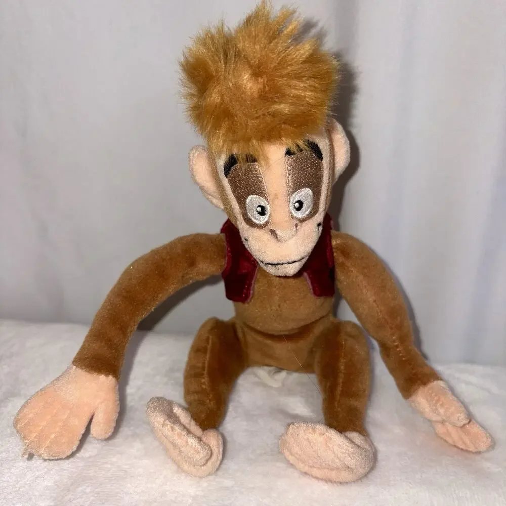 Abu Monkey Aladdin Disney Store Beanbag Stuffed Animal Plush 9” Collectible EUC